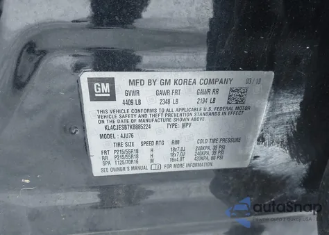 2019 Buick Encore Awd Preferred z USA, uszkodzony, nr VIN KL4CJESB7KB885224